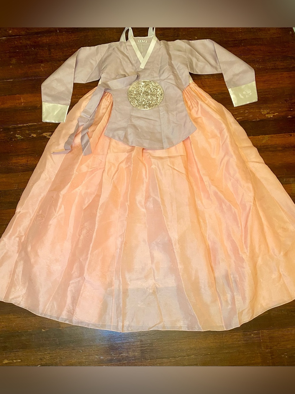 Traditional Pink Light Gray Korean Hanbok